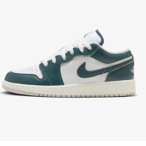 Green and white Air Jordans - Picture 1 of 9